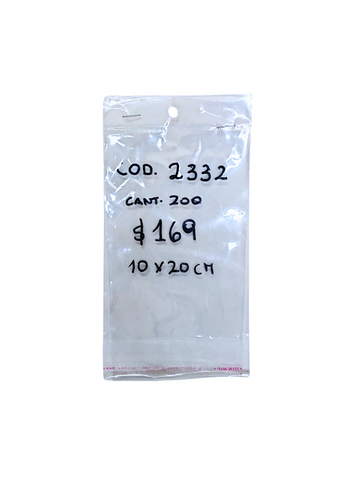 BOLSA AUTOADHESIVA- 10 X 20 X 200 UN.