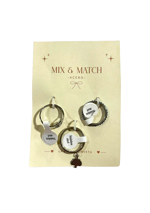 ANILLO MIX AND MATCH ACERO