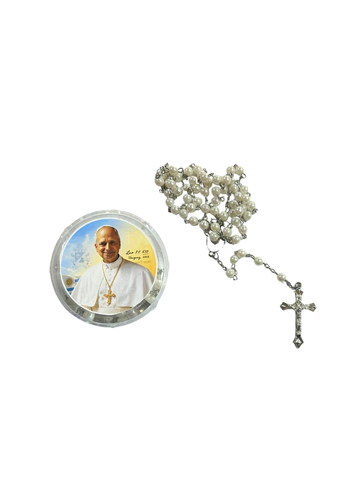 ROSARIO DE PERLAS MOTIVO PAPA