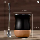 Mate ceramica c/ madera NEGRO - EL PAISITO 2