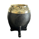 Mate Torpedo Calabaza - Uruguayo - Cincelado - Hojas 1