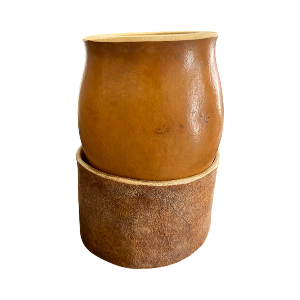 Mate Calabaza Criollo - Base de cuero 1