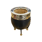 Mate Imperial Calabaza Negro | Virola Pampa  - Base Bolita Bronce 2