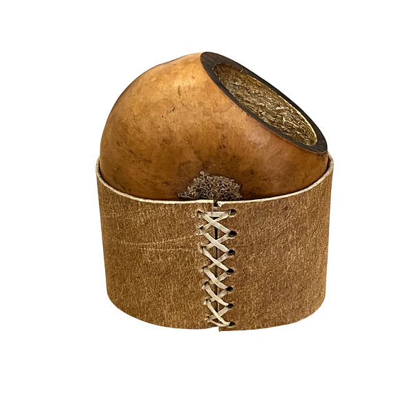 Mate Galleta Calabaza | con Base de Cuero