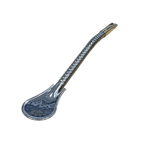 Bombilla Inox  Pico dorado - Torneada - 19 cm 