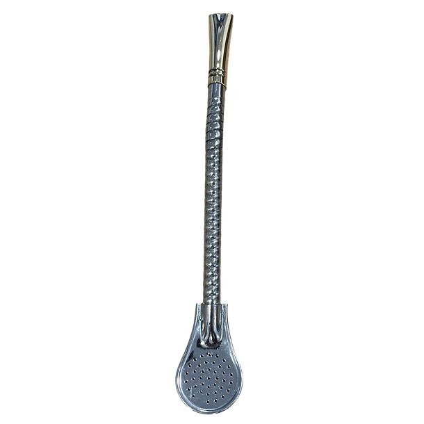 Bombilla Inox  Pico dorado - Torneada - 19 cm  2