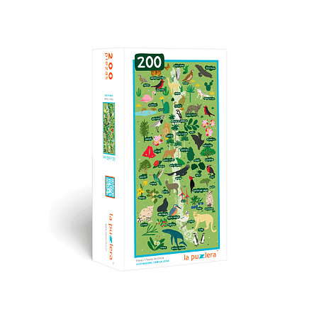 Puzzle Mapa de Chile Flora y Fauna 200 Piezas