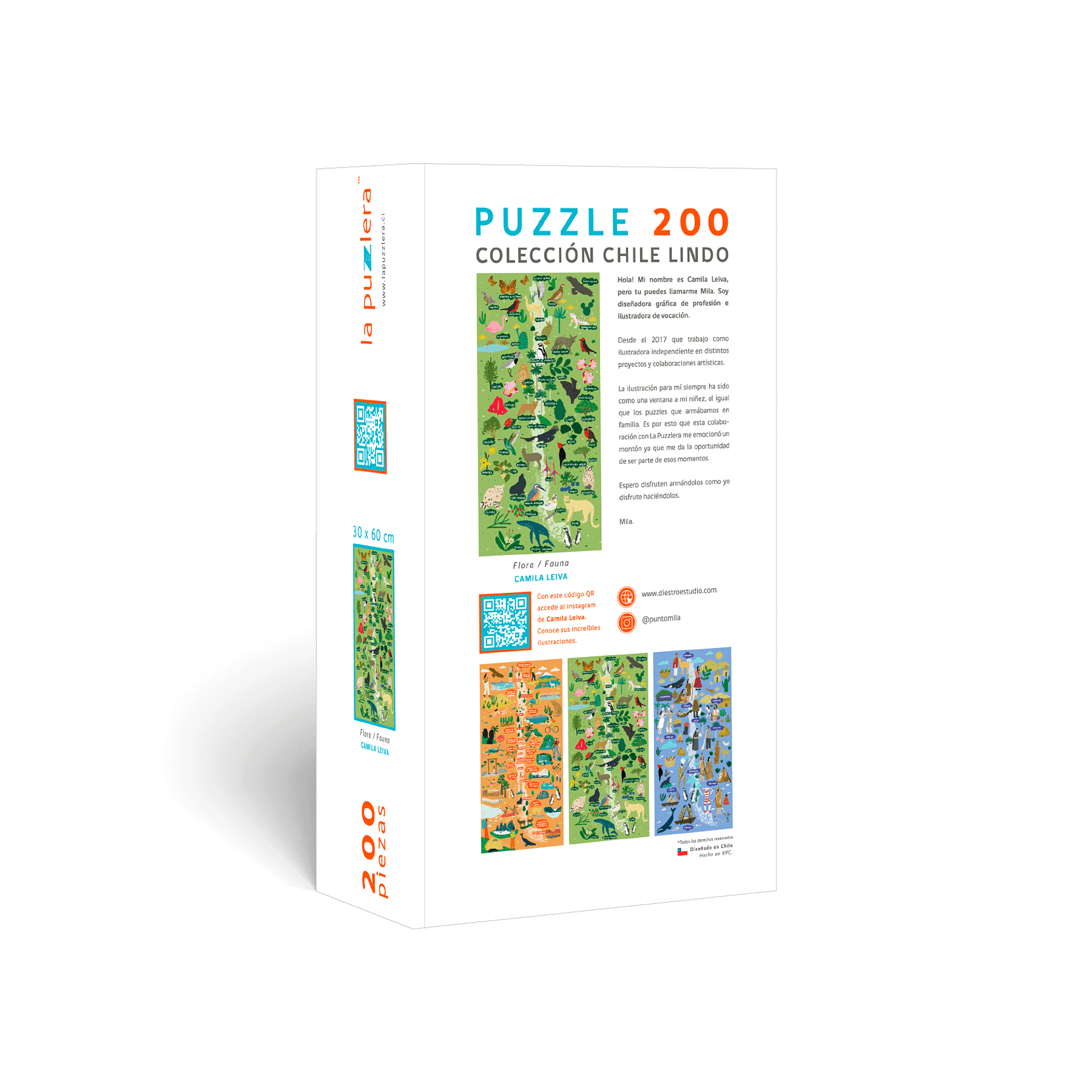 Puzzle Mapa de Chile Flora y Fauna 200 Piezas