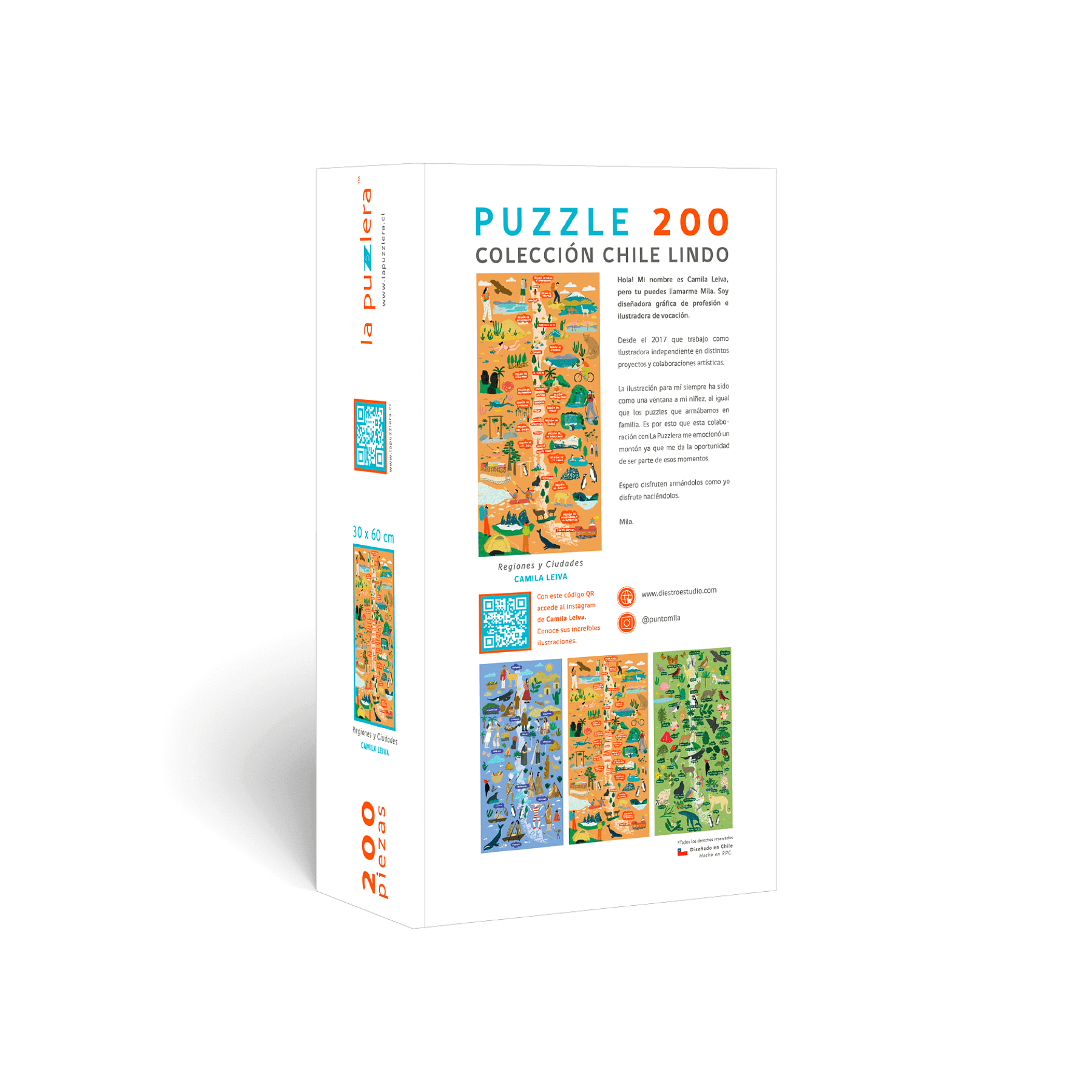 Puzzle Mapa de Chile Regiones y Ciudades 200 Piezas