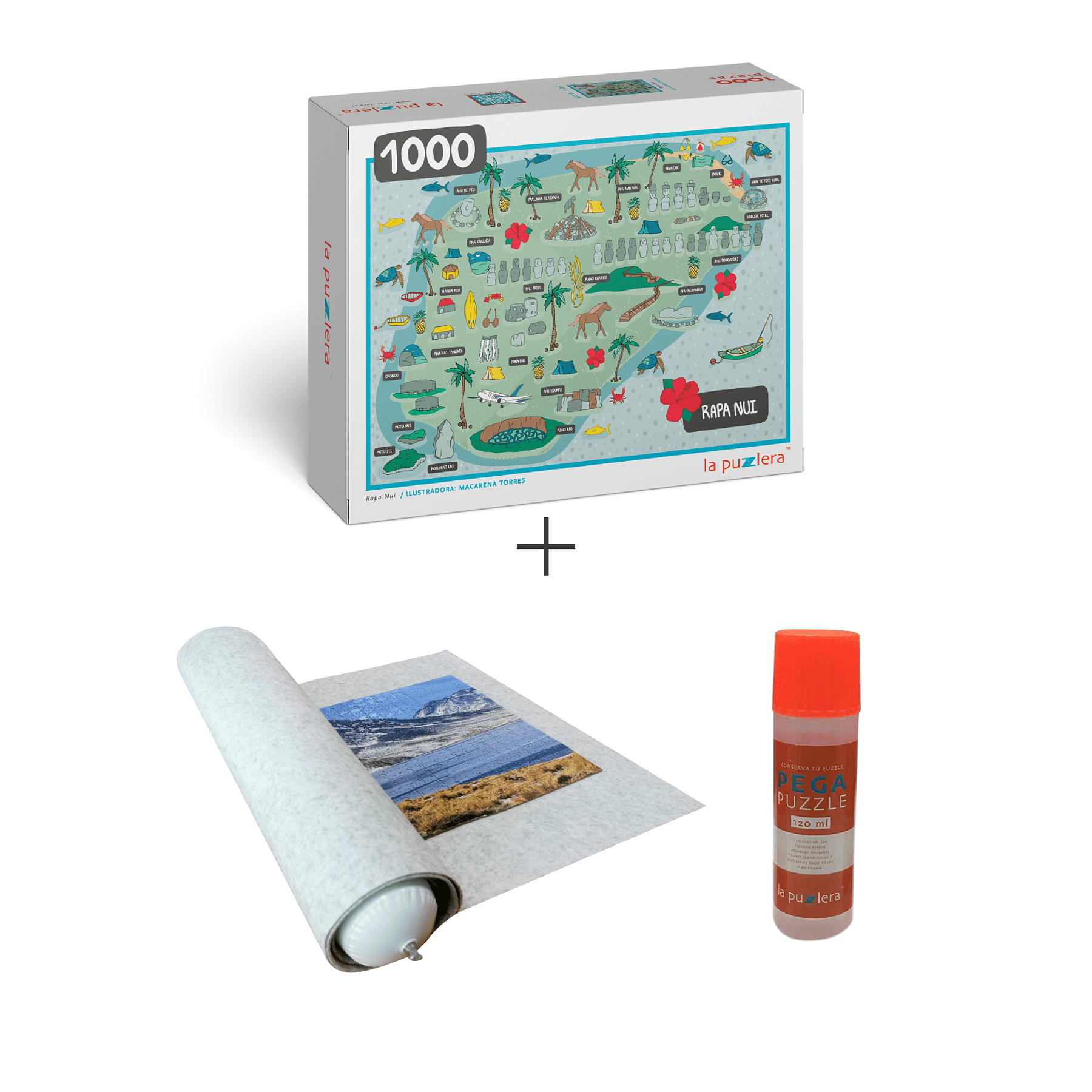 Puzzle 1000 Piezas + Puzzle Mat + Pega Puzzle