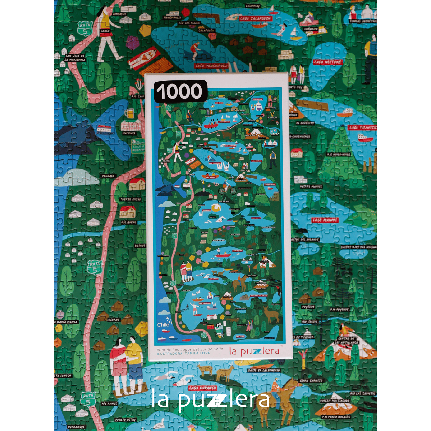 Puzzle Mapa Ruta de los Lagos 1000 Piezas