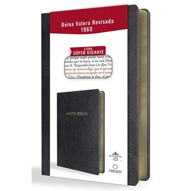 Biblia Reina Valera Revisada 1960 Letra Super Gigante Simil Piel Negro