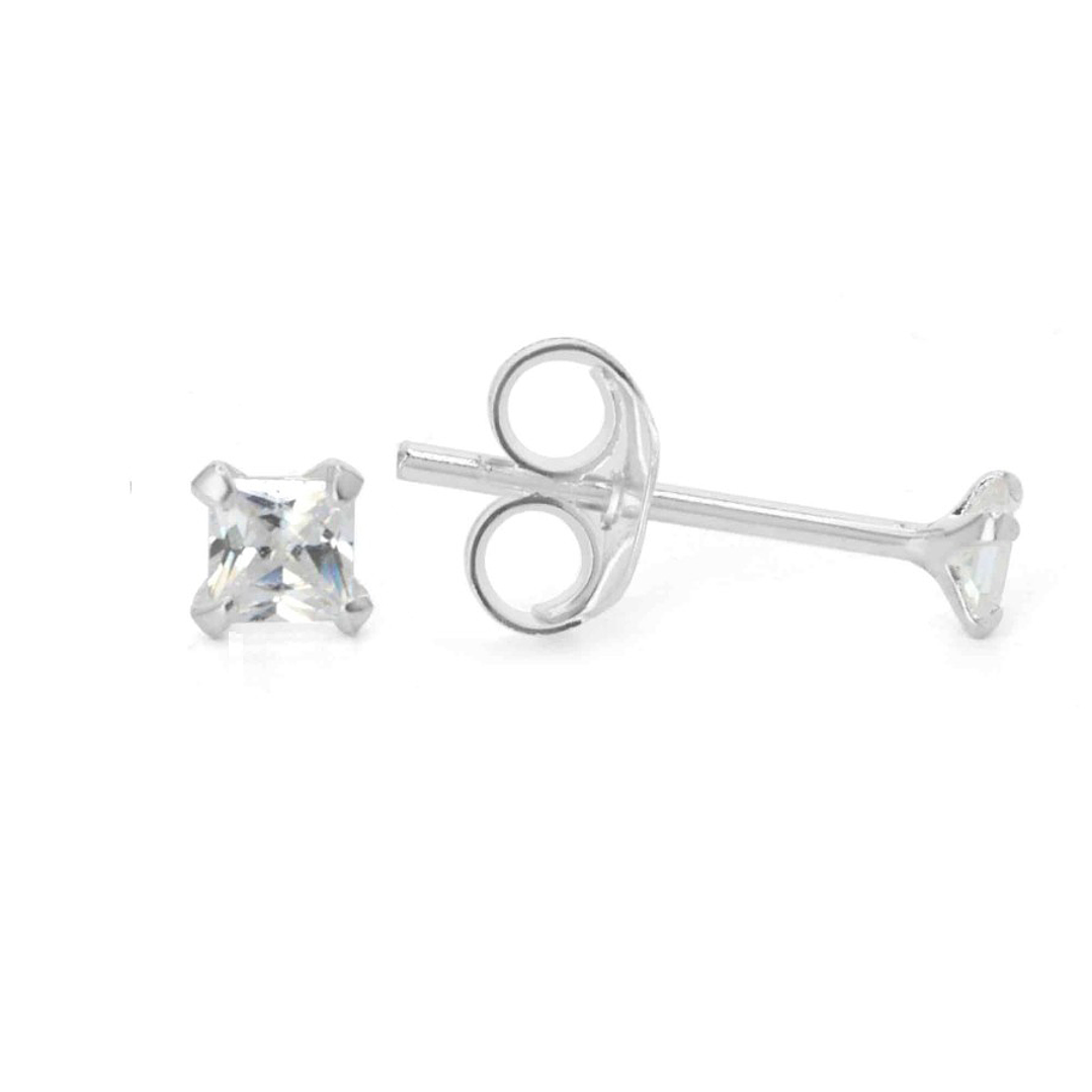 Aros Mini Circón Cuadrado 2