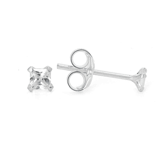 Aros Mini Circón Cuadrado