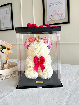 Oso Unicornio de Rosas Pequeño