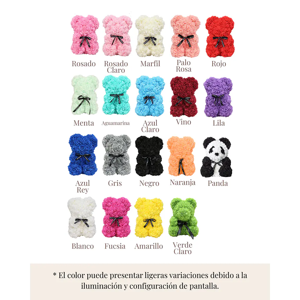 Oso Unicornio de Rosas Pequeño 2