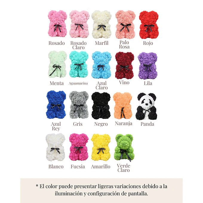 Oso de Rosas con Corazón de Perlas Grande 2
