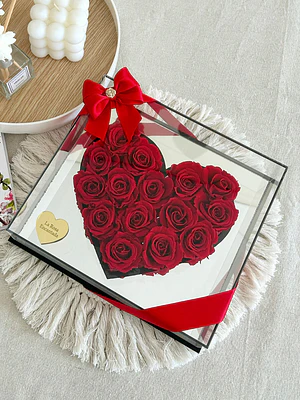 Corazón en Rosas Preservadas