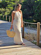 Vestido Pure – Vestido longo plissado, corte ajustado com costas nuas - Thumbnail 3