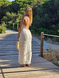 Vestido Pure – Vestido longo plissado, corte ajustado com costas nuas - Thumbnail 4