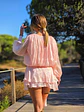 Vestido Sprout – Vestido Curto Rosa com Transparências e Efeito Balão - Thumbnail 4