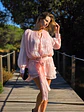 Vestido Sprout – Vestido Curto Rosa com Transparências e Efeito Balão - Thumbnail 3