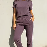 Pantalón De Buzo Mujer Burdeo
