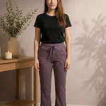 Pantalón De Buzo Mujer Burdeo