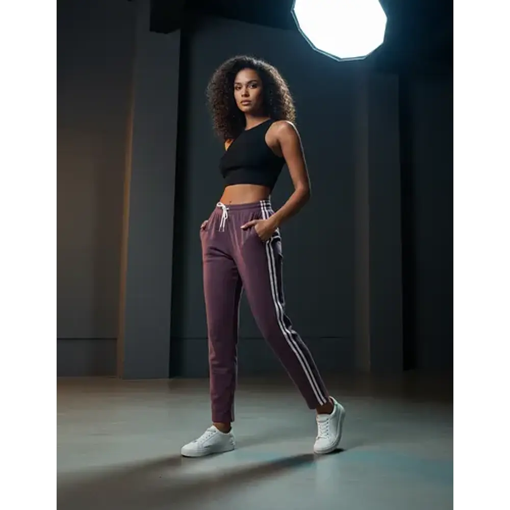 Pantalón De Buzo Mujer Burdeo