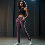 Pantalón De Buzo Mujer Burdeo