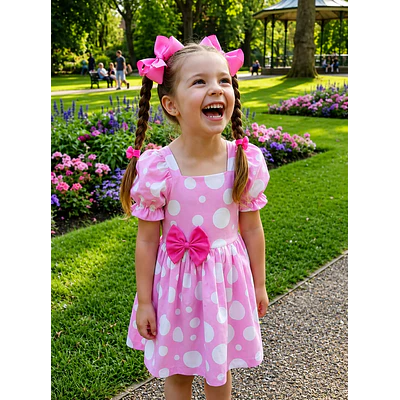 Vestido puntos rosa talla 4