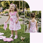 Vestido Petalo rosado Talla 8