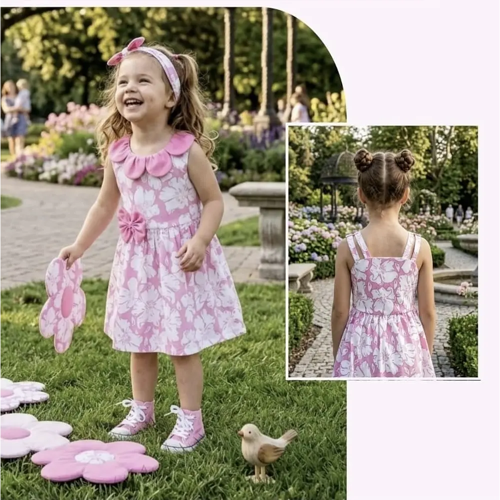Vestido Petalo rosado Talla 12