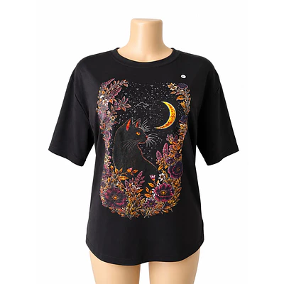 Polera Pima Gato Onix Talla L Negro