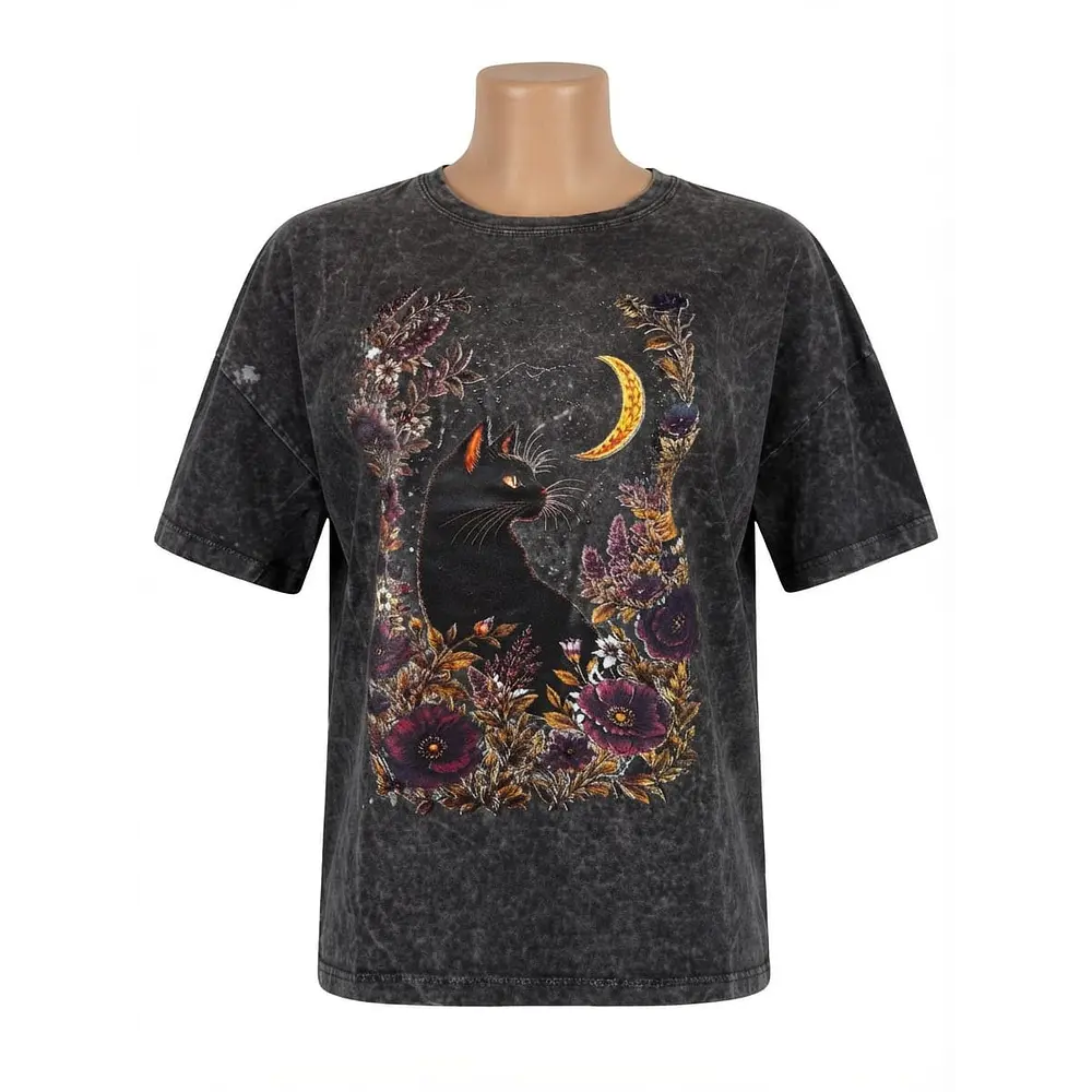 Polera Gato Onix Talla S-M Plomo