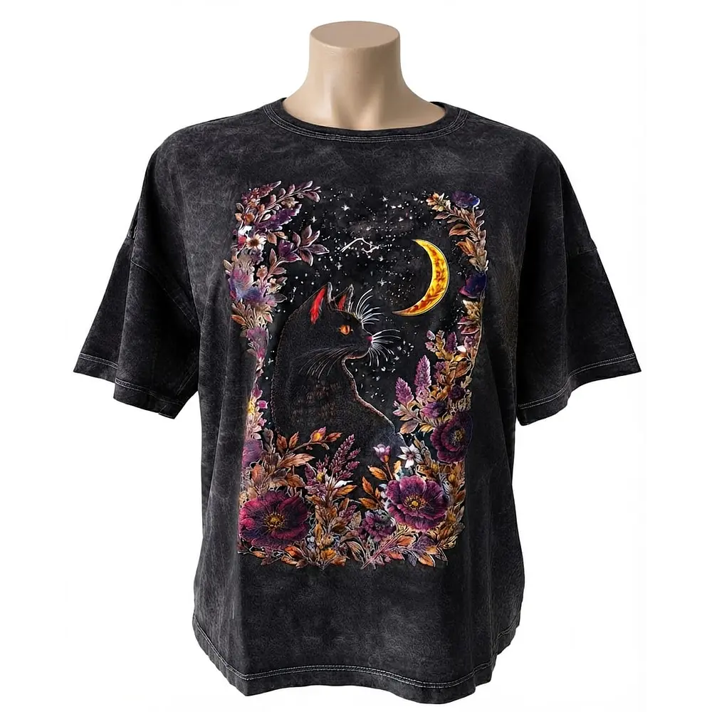 Polera gato Onix Talla S-M Negro