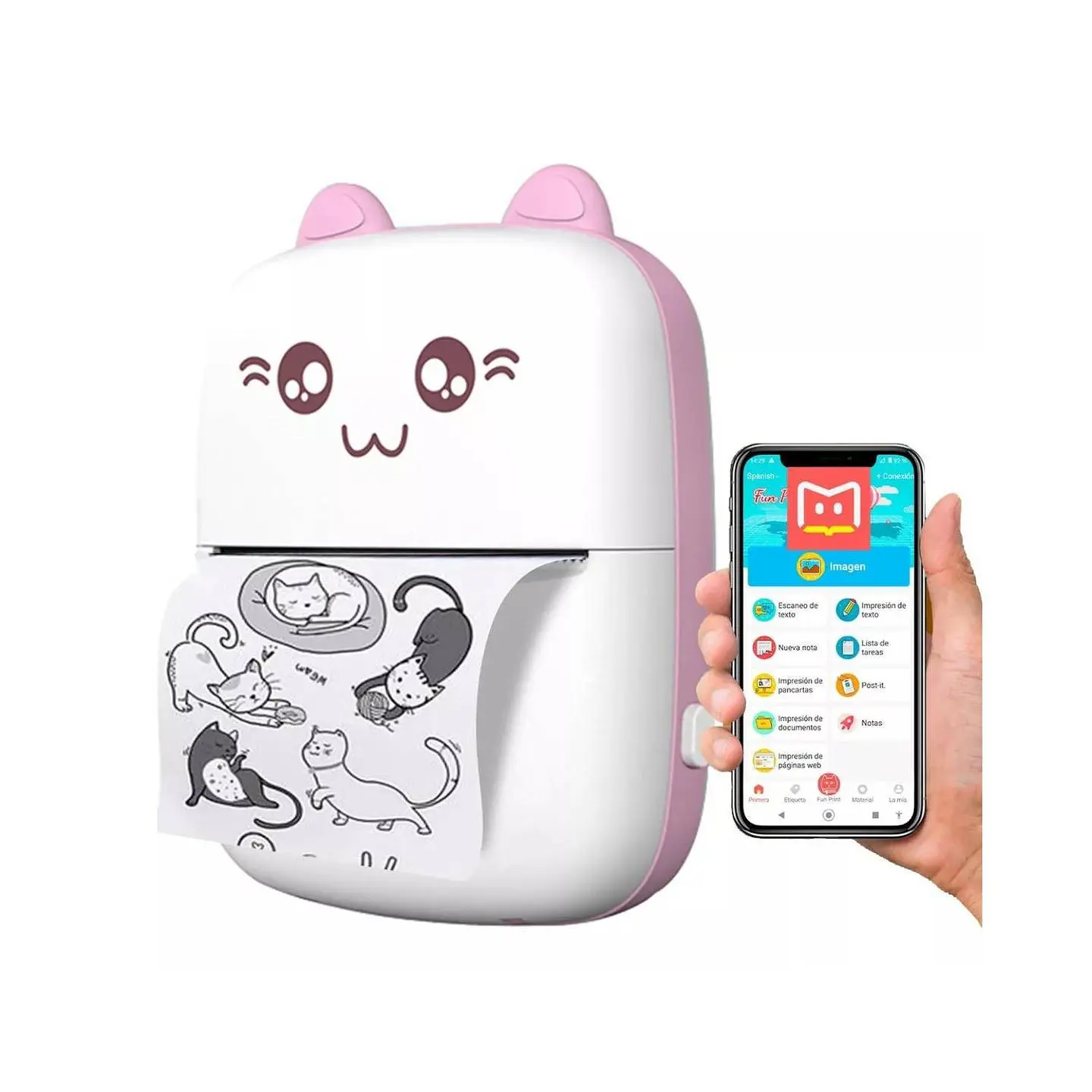 Mini Impresora Kawaii Portátil Rosado 1