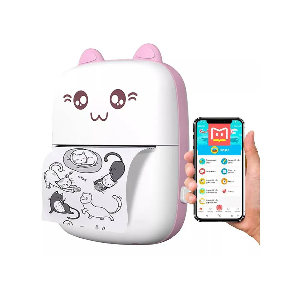 Mini Impresora Kawaii Portátil Rosado 1
