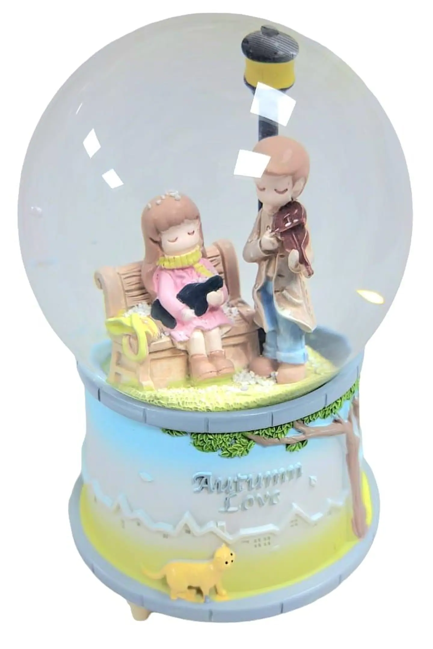 Esfera musical con luces y nieve de pareja San Valentín 4