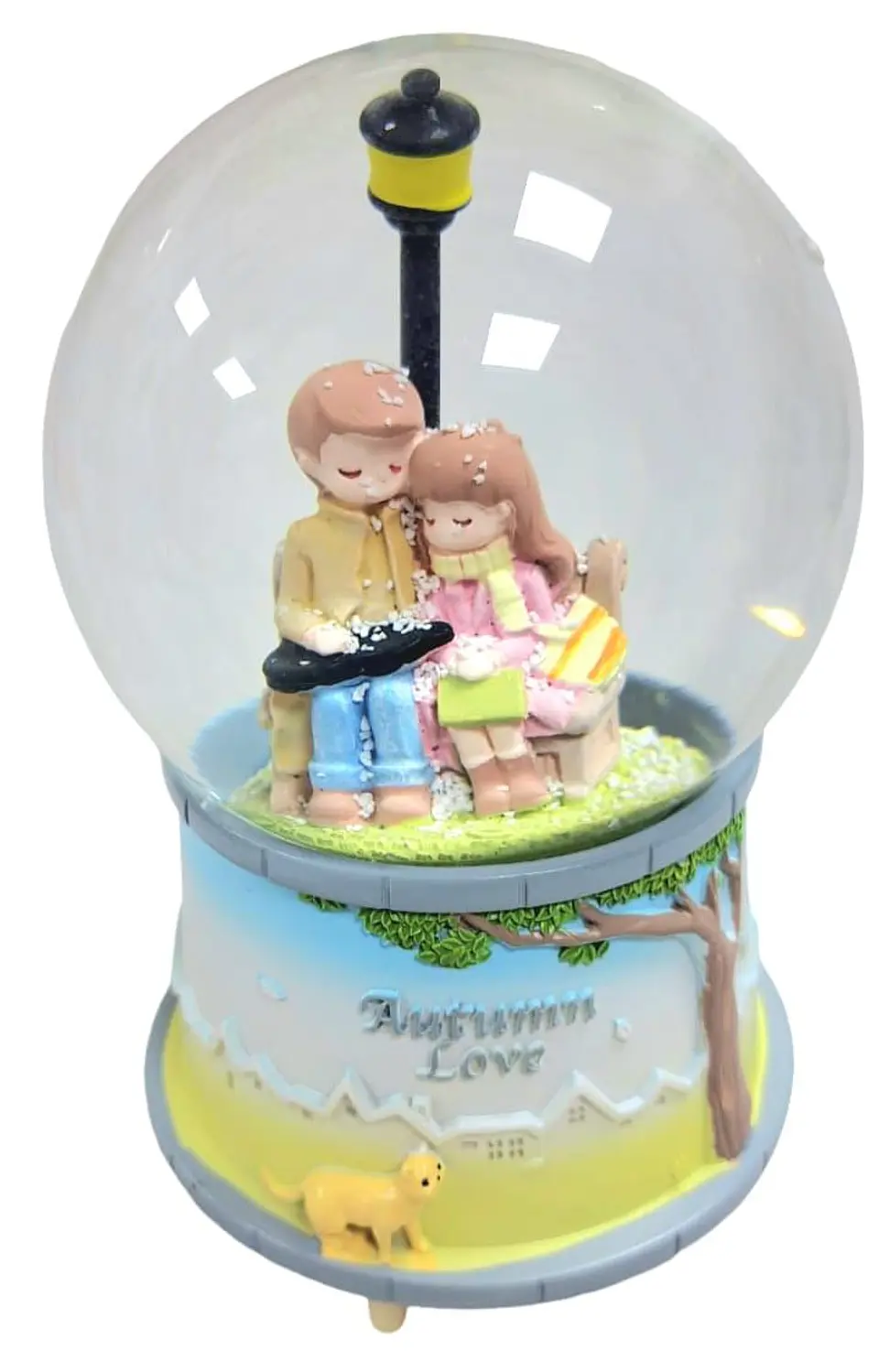 Esfera musical con luces y nieve de pareja San Valentín 5