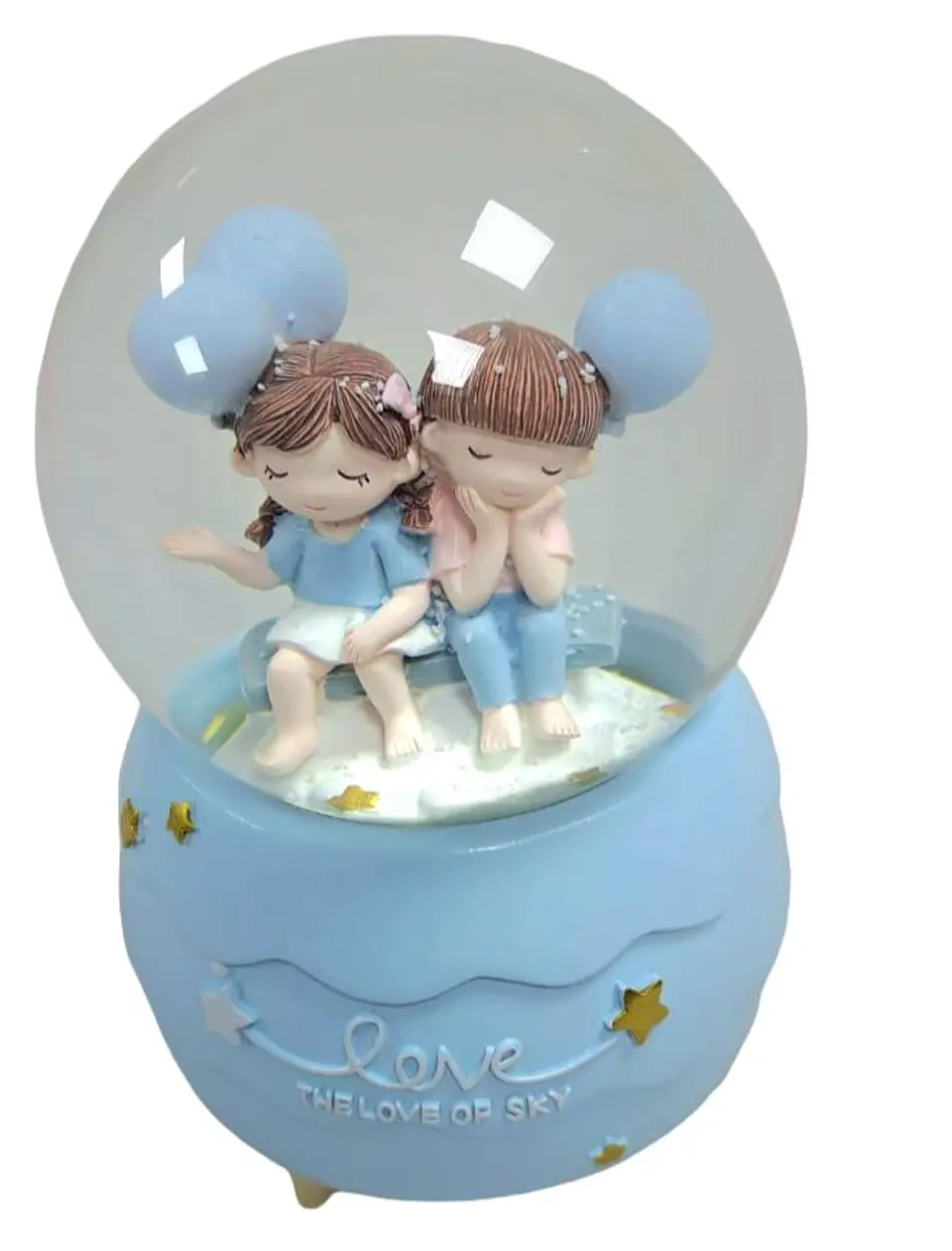Esfera musical con luces y nieve de pareja San Valentín 6