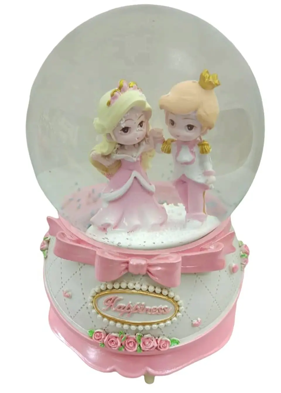 Esfera musical con luces y nieve de pareja San Valentín 7