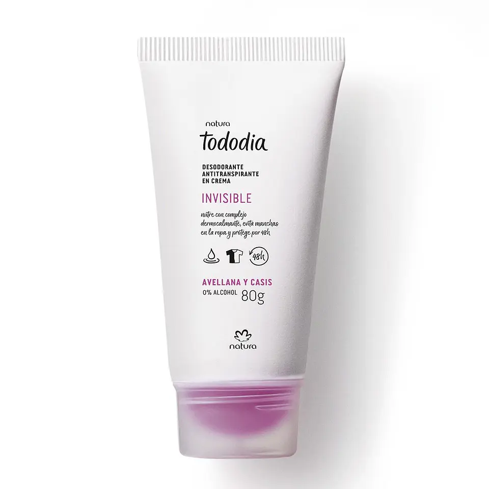 Desodorante antitraspirante en crema invisible avellana y casis 80 gr 1
