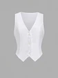 chaleco sastre blanco  cuello en V de mujer - Miniatura 2