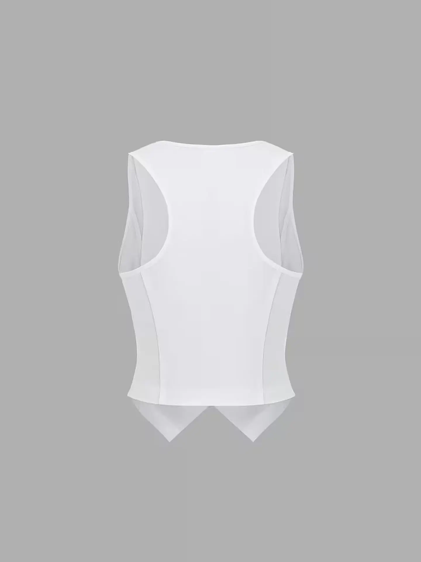 chaleco sastre blanco  cuello en V de mujer 3