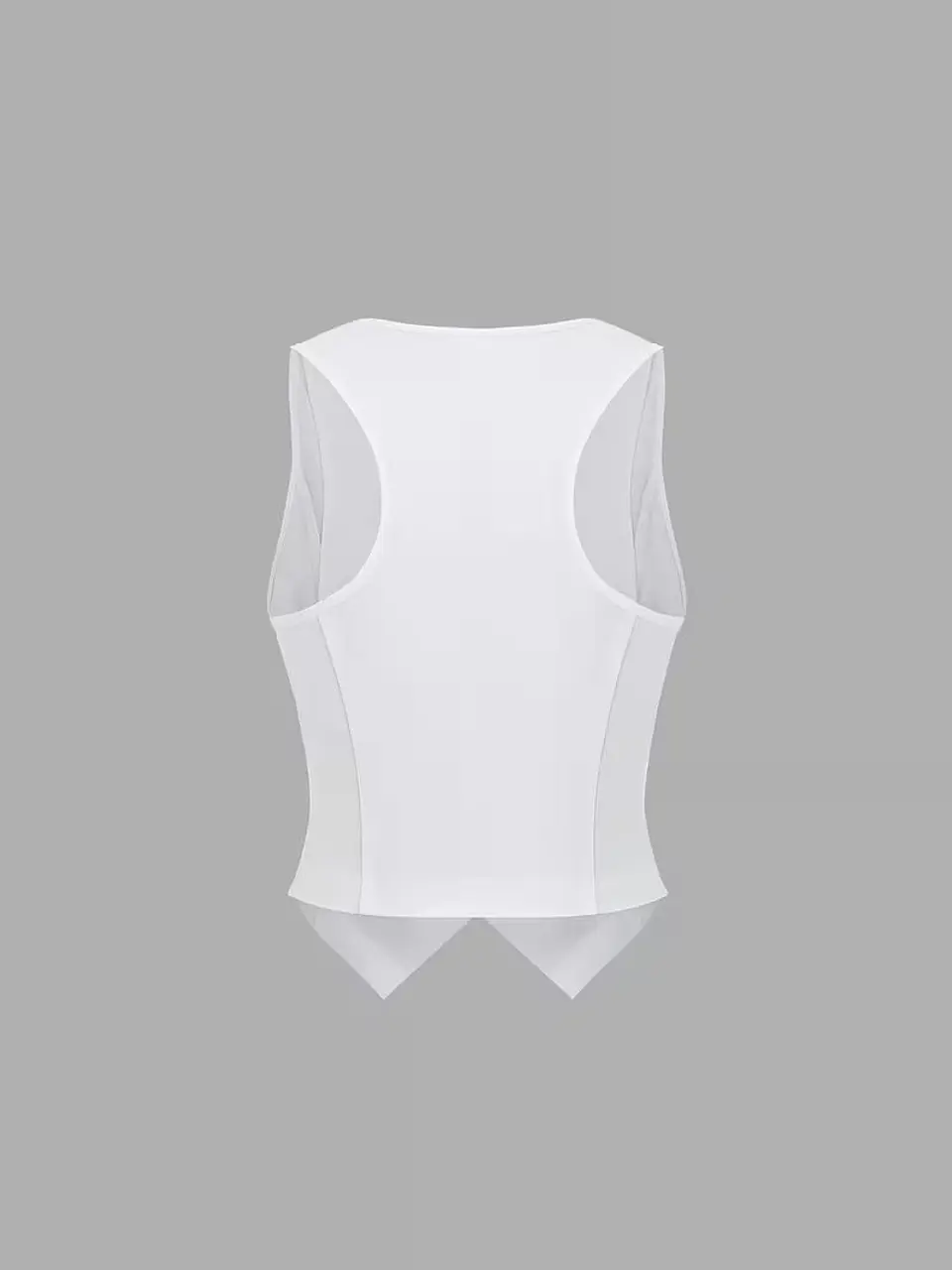 chaleco sastre blanco  cuello en V de mujer 3