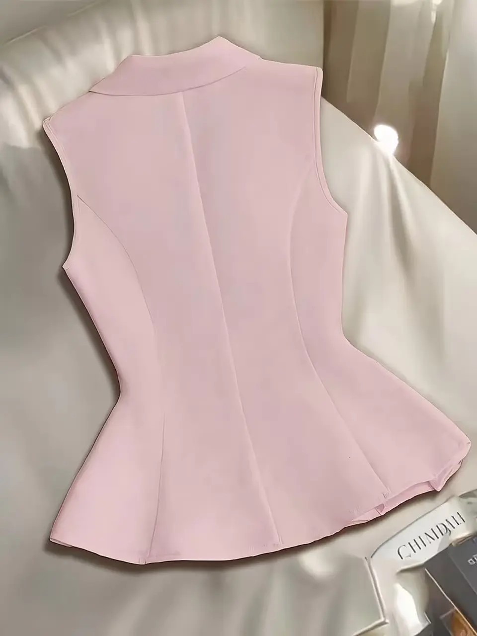 Blusa Blazer mujer elegante sin mangas 4
