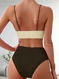 Bikini Sexy para Mujer con Bloques de Color, copas y tiro alto - Miniatura 16