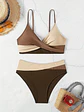 Bikini Sexy para Mujer con Bloques de Color, copas y tiro alto - Miniatura 17