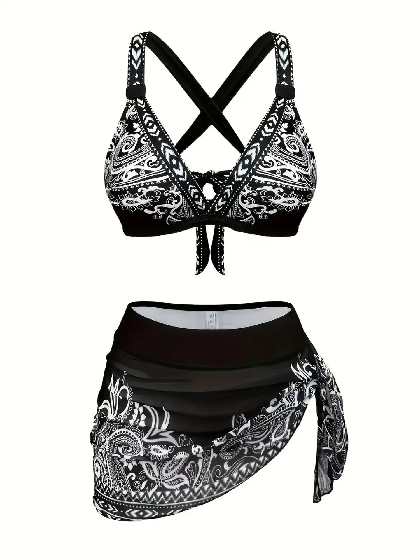 Conjunto de bikini de 3 piezas para mujer, estilo étnico 3